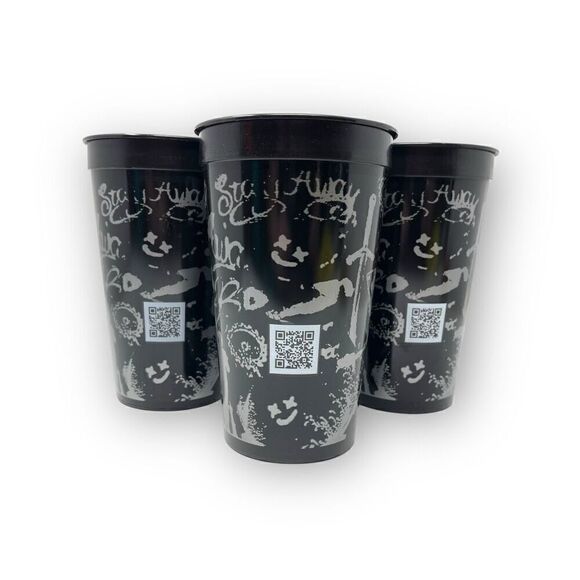 Week 1 Post Malone Raising Canes Reusable Collector Black Cup Lot of 3 Preowned - Picture 4 of 5